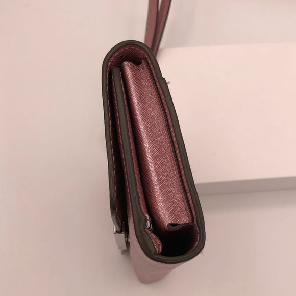 Henri Bendel West 57th Wristlet Wallet Metallic Pink Leather Wrist Strap - Picture 3 of 14